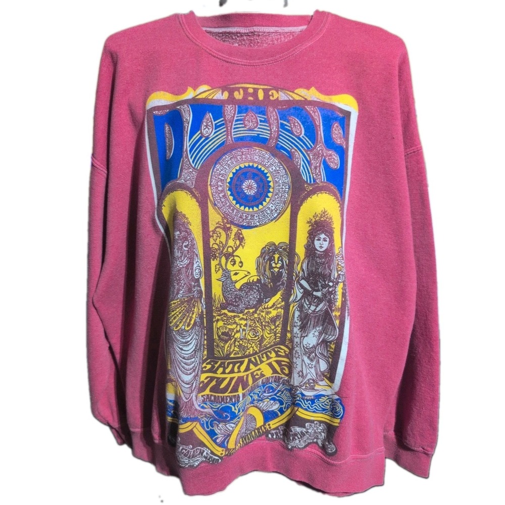 Urban Outfitters The Doors Oversized Sweatshirt One Size Pullover Red Relaxed